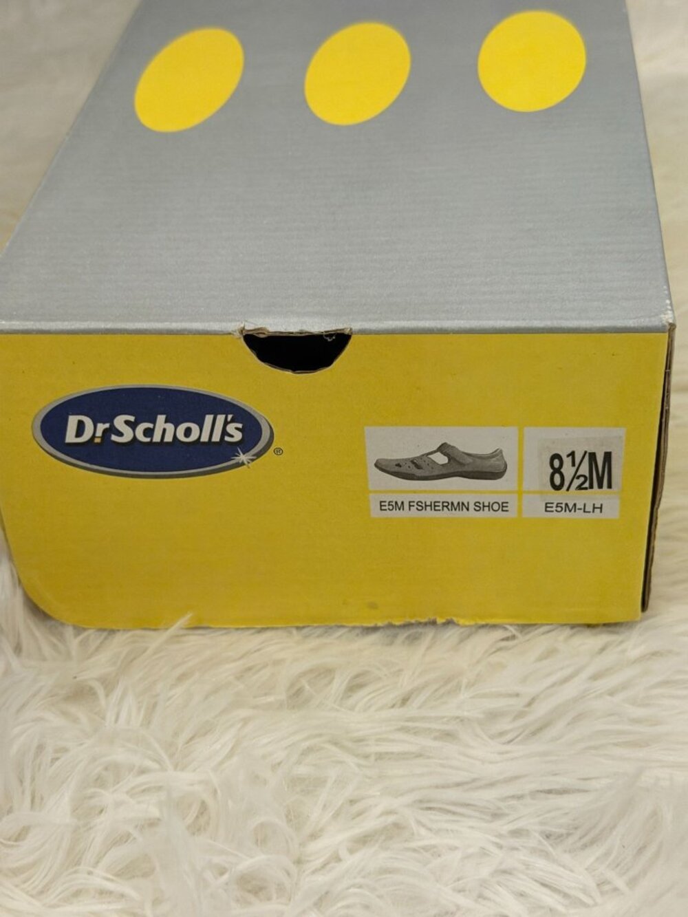 NIB Dr. Scholl's Blue Leather Open Strap Shoes Flats Womens Size 8 1/2 M - Picture 8 of 8